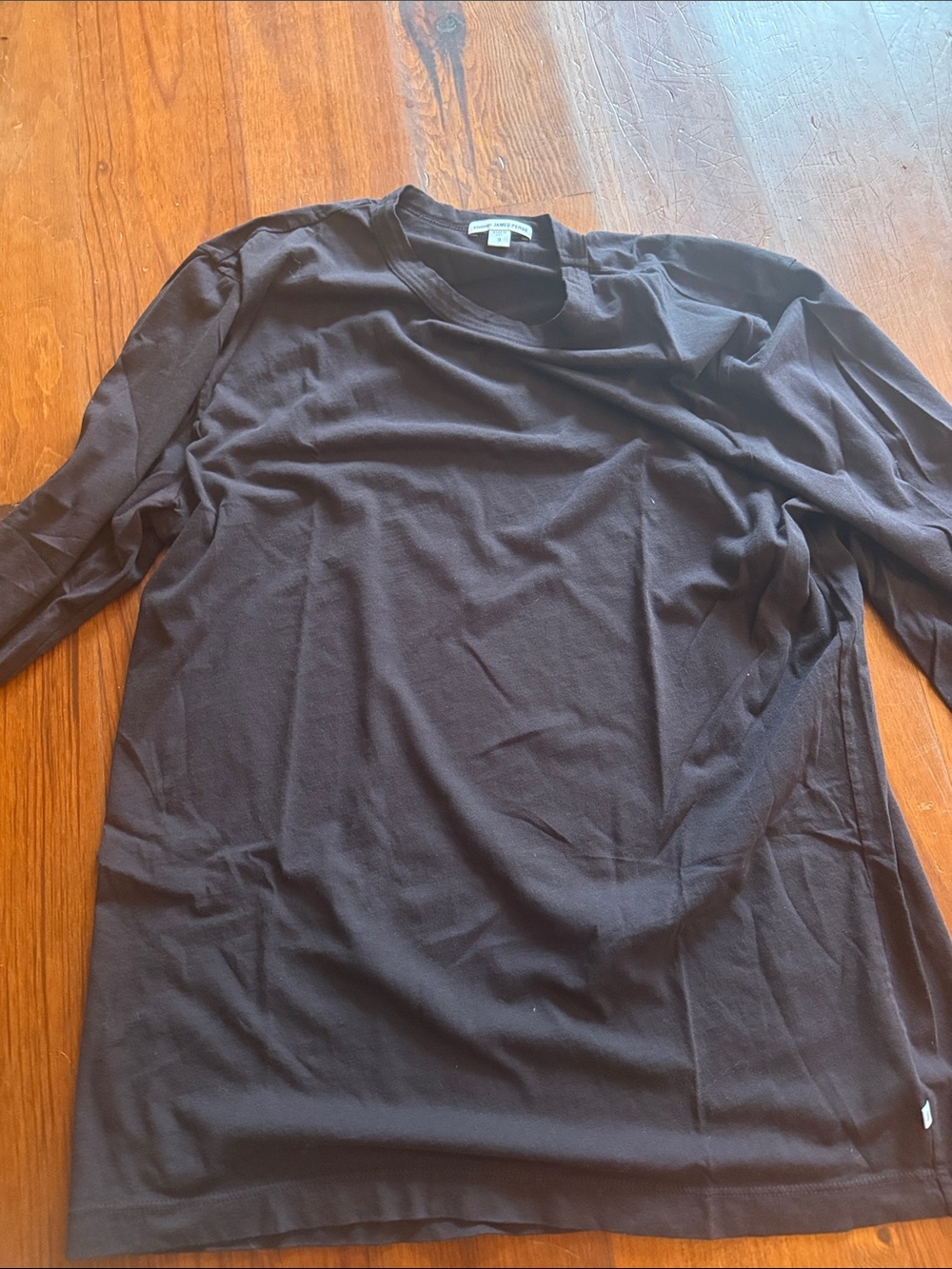 James Perse Black Long-Sleeve Crewneck Shirt